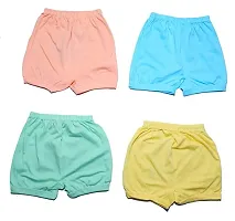 Cotton Bloomers for Baby Girls and Baby Boys Multicolor, Pack of 4, Size - S (Age 9-12 Months)-thumb1