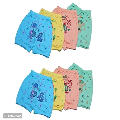 Cotton Bloomers for Baby Girls and Baby Boys Multicolor, Pack of 8, Size - M (Age 1-2 Years)