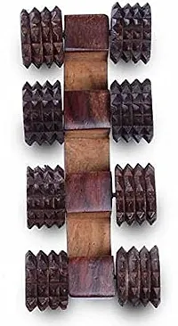 Wooden Handhold 8 Wheel Massager Rollers for Relaxation/Improved Blood Circulation-thumb1