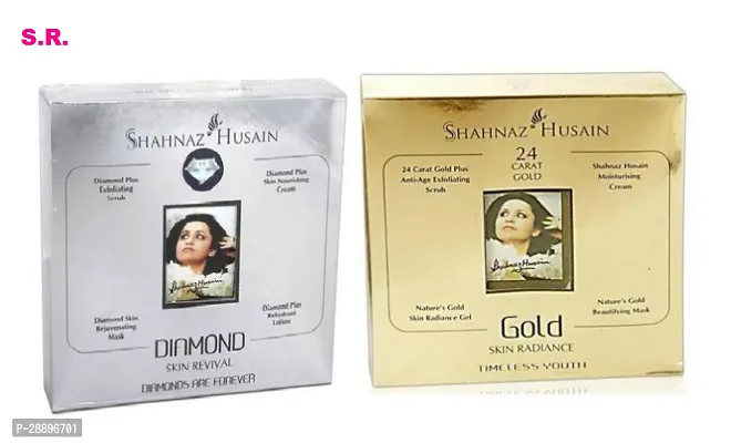 Diamond Skin Revival Kit  (4 Items in The Set) and Shahnaz Husain Gold Facial Kit  - 2 Set-thumb0