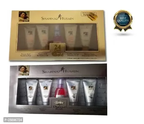 Diamond Plus Facial Kit  (5 X 11 G) with Gold Facial Kit 24 Carat Gold Skin Radiance Timeless Youth - 2 Set-thumb0