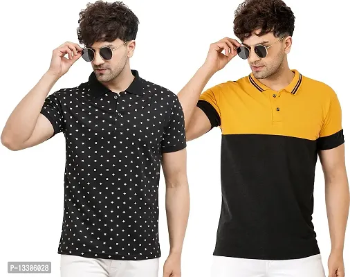 Stylish Fancy Cotton T-Shirts For Men Pack Of 2