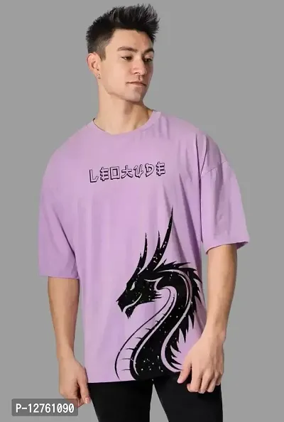 Reliable Purple Cotton Printed T-Shirt For Men