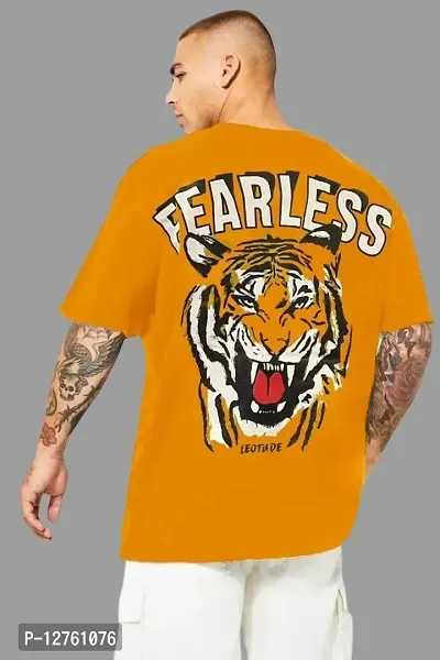 Reliable Orange Cotton Printed T-Shirt For Men