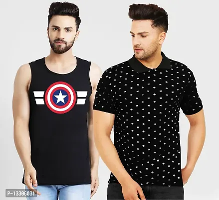 Stylish Fancy Cotton T-Shirts For Men Pack Of 2