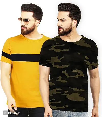 Stylish Fancy Cotton T-Shirts For Men Pack Of 2