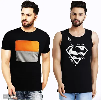 Stylish Fancy Cotton T-Shirts For Men Pack Of 2