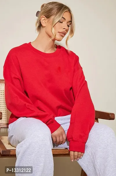 Stylish Fancy Cotton Solid Sweatshirts For Women