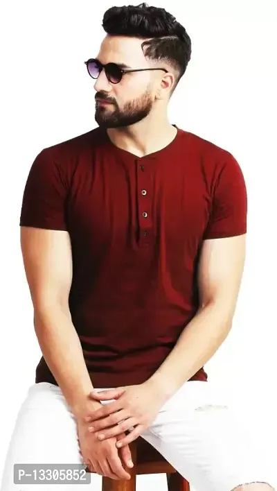 Stylish Fancy Cotton T-Shirts For Men-thumb0