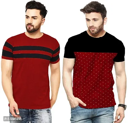 Stylish Fancy Cotton T-Shirts For Men Pack Of 2