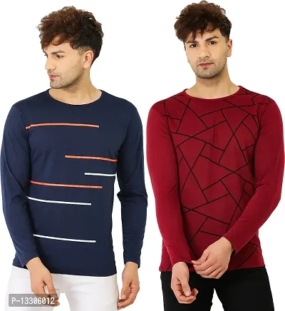 Stylish Fancy Cotton T-Shirts For Men Pack Of 2