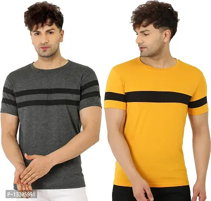 Stylish Fancy Cotton T-Shirts For Men Pack Of 2