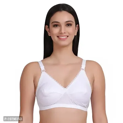 Feliza Women's Non-Wired Cotton Push-Up Non Padded White Color Latest  Stylish Bra