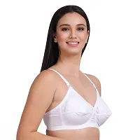 Feliza Women's Non-Wired Cotton Push-Up Non Padded Flower Printed White Color Latest  Stylish Bra-thumb3