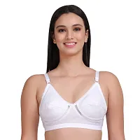 Feliza Women's Non-Wired Cotton Push-Up Non Padded White Bra-thumb4