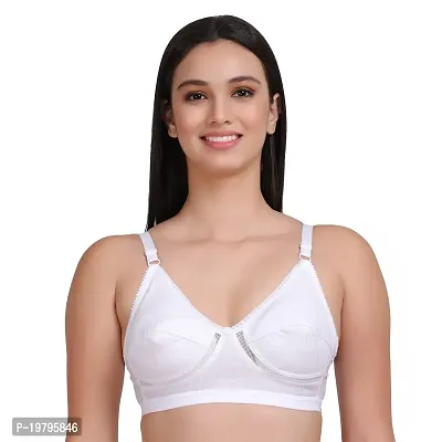 Feliza Women's Non-Wired Cotton Push-Up Non Padded White Bra-thumb5