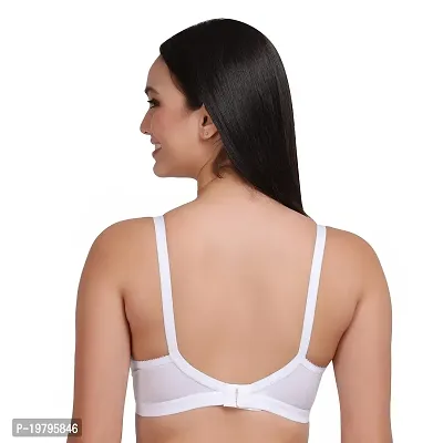 Feliza Women's Non-Wired Cotton Push-Up Non Padded White Bra-thumb2