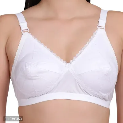 Feliza Women's Non-Wired Cotton Push-Up Non Padded White Color Latest  Stylish Bra-thumb5