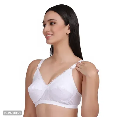 Feliza Women's Non-Wired Cotton Push-Up Non Padded White Color Latest  Stylish Bra-thumb4