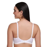 Feliza Women's Non-Wired Cotton Push-Up Non Padded Flower Printed White Color Latest  Stylish Bra-thumb1