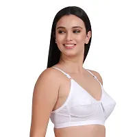 Feliza Women's Non-Wired Cotton Push-Up Non Padded White Bra-thumb2