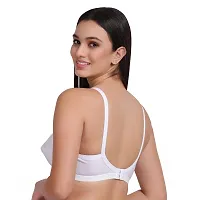 Feliza Women's Non-Wired Cotton Push-Up Non Padded Flower Printed White Color Latest  Stylish Bra-thumb2