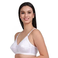 Feliza Women's Non-Wired Cotton Push-Up Non Padded Flower Printed White Color Latest  Stylish Bra-thumb4