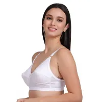 Feliza Women's Non-Wired Cotton Push-Up Non Padded White Bra-thumb3