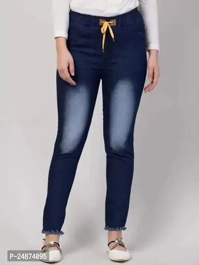 Stylish Blue Women Regular Mid Rise Dark Blue Jeans-thumb0