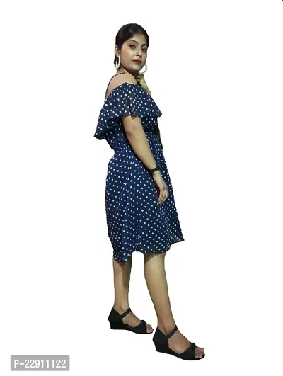 INDICREATION Polka-dot Fit  Flare Mini Dress-thumb2