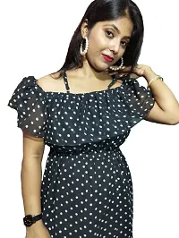 INDICREATION Polka-dot Fit  Flare Mini Dress-thumb1