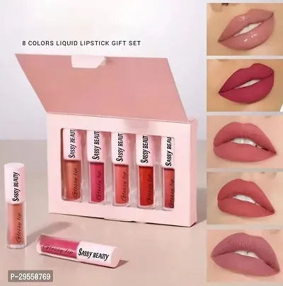 Sassy Beauty Liquid Matte Nude Lipsticks For Women  Pack of 5-thumb0