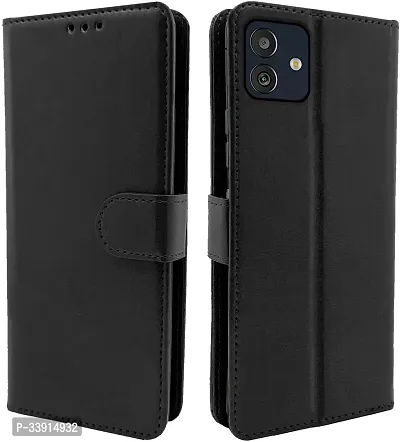 COVERBLACK Dual Protection Artificial Leather Flip Cover for SAMSUNG GALAXY M13 ( 5G ) - Black-thumb0