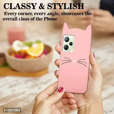 COVERBLACK Dual Protection Rubber Back Cover for Realme C35 - Baby Pink-thumb3