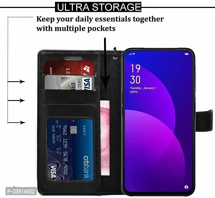 COVERBLACK Dual Protection Artificial Leather Flip Cover for SAMSUNG GALAXY M13 ( 5G ) - Black-thumb3