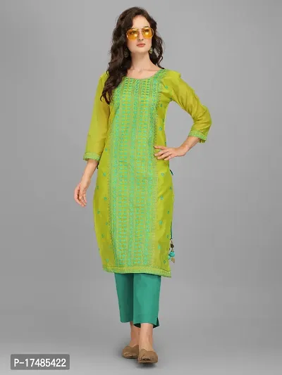 Chanderi Fabric Kurta With Stunning Embroidery Work