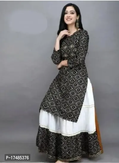 Rayon Printed Kurta With Bottom