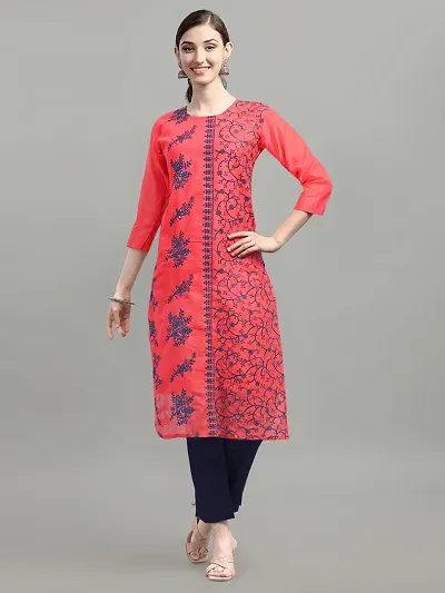 Chanderi Fabric Kurta With Stunning Embroidery Work