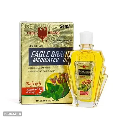 Movitronix Eagle Brand Medicated oil 24ml Singapore Product (Refresh - Peppermint  Clove bud) Pack of 1