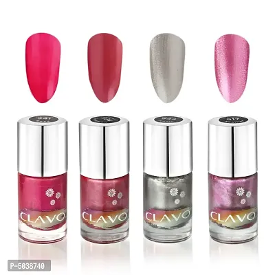 Clavo Midnight Frost Nail Polish - Combo of 4 - Rose, Cinnamon, Iconic ,Heather