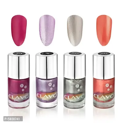 Clavo Midnight Frost Nail Polish - Combo of 4 - Beet, Panache, Iconic ,Moccasin