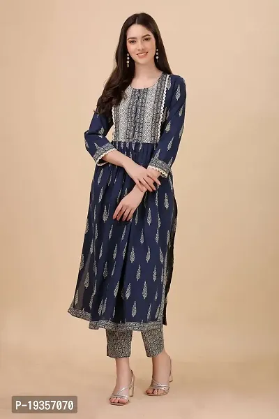 Classic Rayon Printed Kurta Bottom Set for Women-thumb0