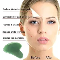 Techpro Face Roller and Massage Stone for Skin care Handmade-Crafted Facial Massager Skin Tool for Anti Aging Skincare 100 Percent Certified Stonehellip; (A Green Gua Sha.c)-thumb3