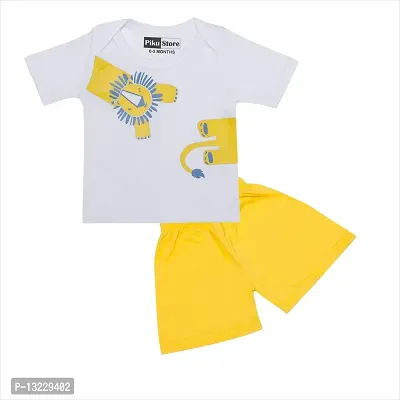Piku Store Hosiery Multi-Color Half Sleeves T-Shirt  Short Set for Baby Girls  Boys