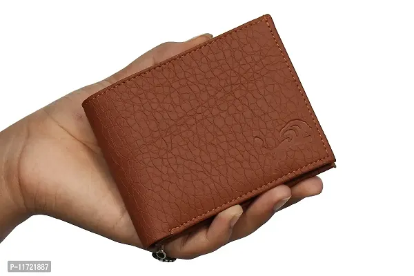 Men Casual, Trendy Tan Artificial Leather Wallet (11 Card Slots)-thumb2