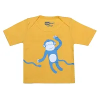 Piku Store Hosiery Multi-Color Half Sleeves T-Shirt & Short Set for Baby Girls & Boys (18-24 Months, HSYellow(Monkey)+Black)-thumb1