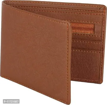 Men Casual, Trendy Tan Artificial Leather Wallet (11 Card Slots)-thumb0