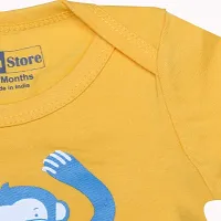 Piku Store Hosiery Multi-Color Half Sleeves T-Shirt & Short Set for Baby Girls & Boys (18-24 Months, HSYellow(Monkey)+Black)-thumb3