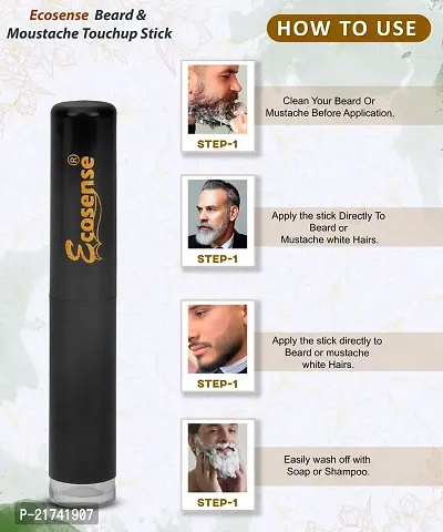 Ecosense Beard  Moustache Touchup Stick: Instant Beard Perfection |Ecosense Beard Color Pencil For Men Brown, Beard Pen, Beard Dye for Men Long Lasting Coverage, Mustache, Beard  Eyebrows 3 gm.-thumb3