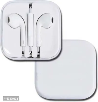 Earphone For , Smart Phone Wired Headset  (White, In The Ear)